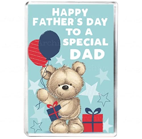 Happy Fathers Day To A Special Dad - Cute Teddy Keepsake Gift For Dad - Fridge Magnet - Sentimental Gift