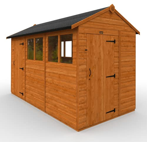 TigerFlex Shiplap Apex 2 Door Windows Wooden Garden Shed 12 x 6 ft