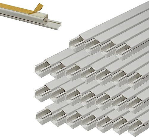 Kabelkanal Installationskanal weiß selbstklebend schraubbar Kabelleiste PVC 25m / 12 x 12 mm selbstklebend S1