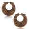 viva-adorno Holz Ohrringe geschnitzt Creolen Blüten Blumen Tribal Gravur Ohr Piercing Pin Ohrringe graviert CE20, Creolen