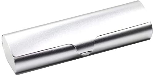 WOMLEX Leichtes Aluminium Brillenetui in Metallic-Lackierung, Brillenetui aus Mattierter Optischer Aluminiumlegierung (1, Silber, L)