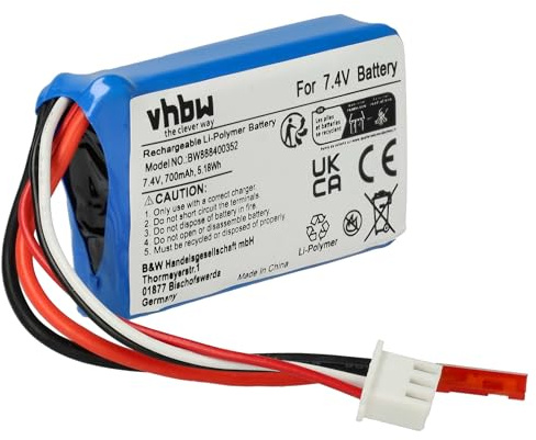 vhbw Akku kompatibel mit BEC Stecker für Modellbau z.B. Racing Car, Helikopter, Flugzeug (700mAh, 7,4V, Li-Polymer, 56 x 31 x 15 mm)