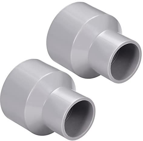 QUARKZMAN 50mm x 40mm PVC Réduction Couplage x 2 PCS DWV Tuyau Raccord Couplage Connecteurs pour Bâtiment Irrigation Plomberie Installation, [Gris]