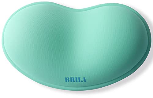BRILA Soft Mouse Wrist Support Cushion Rest Pad, PU Leather Silicone Gel WristHandElbow Pillow for Computer Laptop Mouse Office Work & Gaming (Aquamarine Leather)