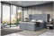 MEBLINI King Boxspringbett mit Bettkasten - Gepolstert Doppelbett mit Matratze und Topper - Polsterbett mit Stauraum - Bett mit LED Kopfteil - Stauraumbett - Manuel - 180x200 - H3/Grau Samt