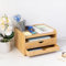 Navaris Schreibtisch Organizer aus Bambus - vormontierter Büro Organizer - Schreibtischablage mit Schubladen - Ordnung und Sauberkeit für deinen Schreibtisch