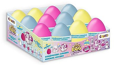 MEGGA EGG Mini Unicorn - 12x Einhorn Überraschungseier, Schlüpfendes Ei mit Figur zu sammeln