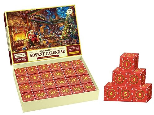 CUTeFiorino Polizei Adventskalender 2023 Puzzle 1008 Teile Puzzle 24 Tage Weihnachts-Countdown-Kalender für Kinder Erwachsene Polizei (A, One Size)
