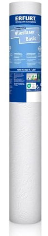 Erfurt Vliesfaser Basic 100 Weiß überstreichbare Vliestapete weisse Tapete mit Struktur 1 Rolle 10.05 x 0.53m