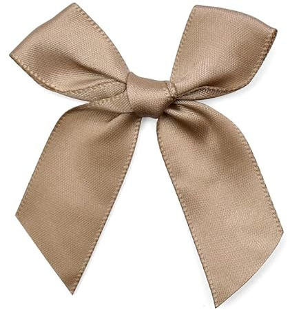 200 Stück Satinband Schleifen 7cm Mini Schleife Dekoration Klein Satinschleife Deko Schleifen Geschenkschleifen Basteln Schleifen für Hochzeit Dekoration Valentinstag Geschenkverpackung -Khaki