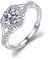 TOEECY Ringe Frauen 925 Sterling Silber Ring Zirkonia Moissanite Diamant Schmuck Verstellbarer Eternity Rings Geburtstagsgeschenk Verlobungsring Eheringe Paar Freund Mädchen (#3)