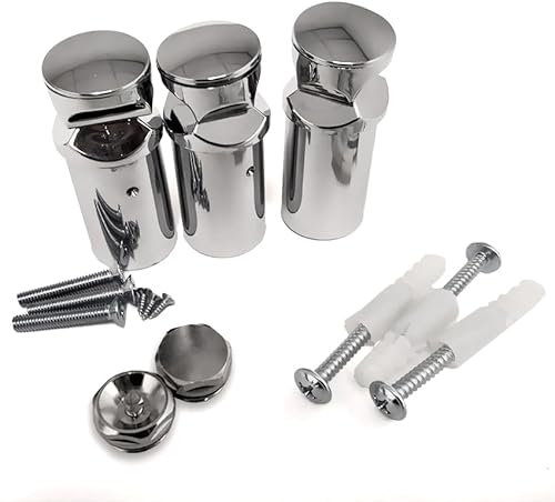 Radiator Accessories,Towel Rail Radiators Universal Brackets Chrome,White,Black, Radiator Valves (Chrome Triples Brackets With Plugs)