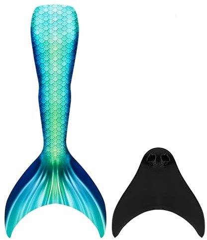 shepretty Meerjungfrauenschwanz zum Schwimmen für Kinder mit Meerjungfrau Flosse,daheim10-160