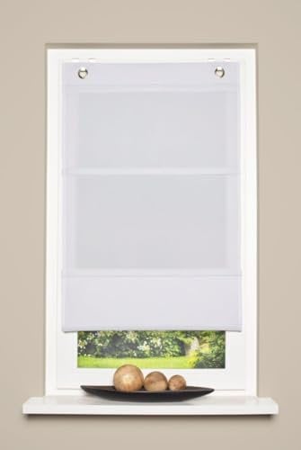 Magnetrollo weiß unifarben BxH 45x130cm Rollo Easyfix Raffrollo inkl. Haken