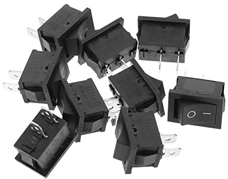 SOLUSTRE 10pièces Interrupteur Bascule Mini Broches Noir Étanche Pour Bateau Auto Led Lot