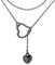 Diamday Collana a Y Lunga Lariat per Donna, raffinata Collana a Y Lunga con Cuore Dorato, Collana in Acciaio Inossidabile Doppio Oro/Argento/Nero a Caduta Anteriore, Catena Regolabile con Ciondolo