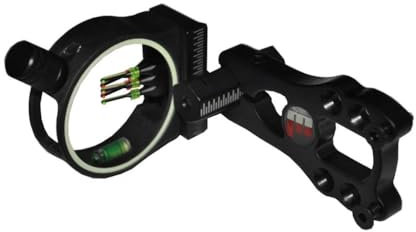 Hunting Visier - 5-Pin .019 Fiberglas mit Wasserwaage - Höhen- und Seitenverstellung - Inklusive Werkzeug für Präzisionsjagd und Schießsport