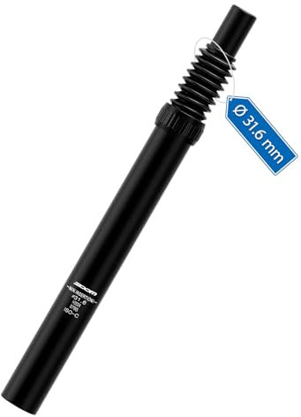 Zoom Fahrrad Federsattelstütze:31.6*350mm Stoßdämpfer Dämpfer Fahrrad Sattelstütze für E-Bike MTB BMX(Schwarz)