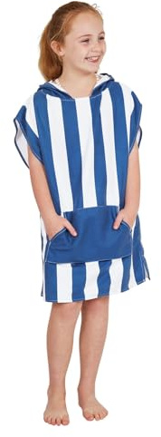 Dock & Bay Poncho with Hood - for Kids - Super Absorbent, Quick Dry - Includes Bag - Cabana - Whitsunday Blue, Medium (Age 6 to 10)