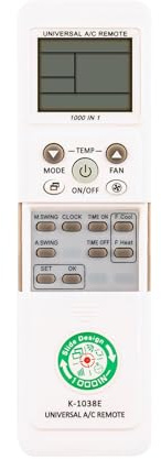 AULCMEET K-1038E Telecomando di sostituzione universale adatto per condizionatore d'aria CA 1000 in 1 con funzione di memoria LG Gree Midea Toshiba e altro ancora