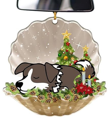 Haustier-Weihnachtsschmuck, Auto-Hunde-Anhänger – Acryl-Muschel-Anhänger für Girlande