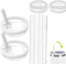 2 Pack 30 oz Tumbler Flip Straw Lid Ersatz passend für Stanley Quencher H2.0 0.89 L, Tumbler Deckel Sets mit 4 Strohhalmen und 1 Reinigungsbürste