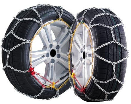 VEVOR Schneeketten 2 Stk. Mangan-legierter Stahl Notfall-Traktionsketten 645/605 mm für Autos Pickups SUVs Lkws für 225 65 R15; 235 60 R15; 225 60 R16; 215 60 R16; 215 65 R16; 225 55 R16; 235 55 R16