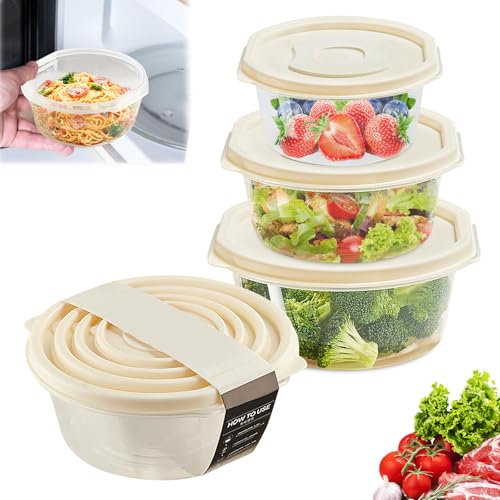 Sporgo 3er Set Mikrowellengeschirr mit Deckel: Mikrowellengeschirr Frischhaltedosen 200/530/1000ML, Mikrowellen Multischüssel Brotdose für Spülmaschine, Mikrowelle, Backofen, Kühlschrank