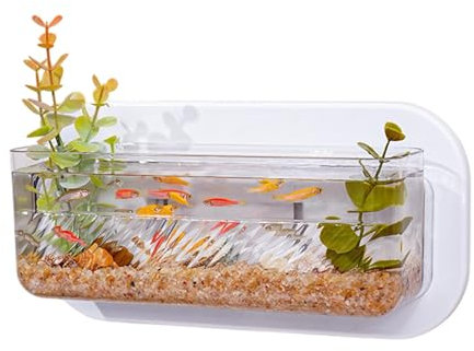 Weqizuerqi Wall Mounted Fish Tank - Small Plant Vase for Wall,Decorative Compact Aquarium Fish Bowls for Bedroom, Kitchen, Apartment, Dormitory