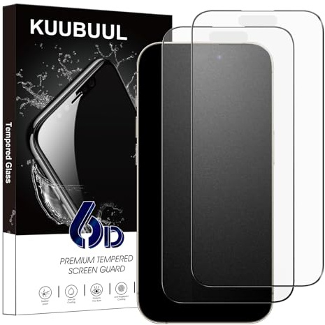 KUUBUUL Verre Trempé Mat pour iPhone 15 Pro, 2 Pièces Protection D'écran Matte, Anti-Reflet et Anti-Traces de Doigts, Dureté 9H Antichoc Anti Rayure Vitre