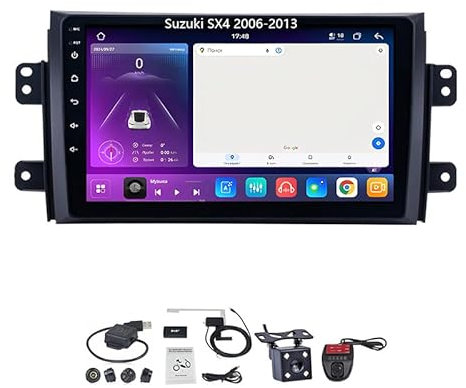 XIXIYAN Autoradio Bluetooth Car Multimedia Navigations GPS Für Suzuki SX4 2006-2013 Auto Zubehör Einfügen Und Verwenden Car Video Player Carplay Player,8 Core 4G+WiFi 12G+256G