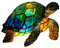 Micmetago Crystallii Artistische Lampe - vitrafauna Crystallii Künstlerische Buntglas-Tischlampe – Stilvolle Tiffany-Glaslampe für Wohnzimmer, Schlafzimmer & Leseecken (Klein,Schildkrote)