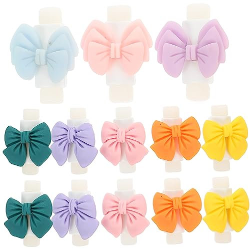Operitacx 10pairs Bowknot Cable Protectors Cute Lovely Cartoon Data Cable Protective Sleeve Home Use for Charger Wire Protection
