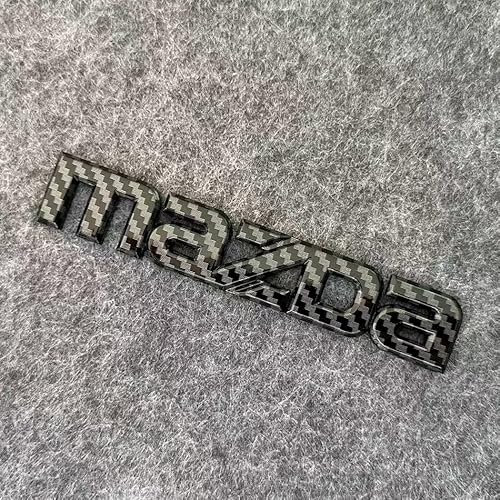 Durable Autoembleme kompatibel mit dem Mazda 2 2015-2023 - Vorne, Hinten, Lenkrademblem | schwarz, Silber, Carbonfaser | Snap-On & Klebend | Langlebiger ABS-Kunststoff