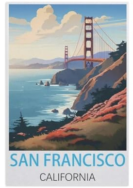 PGCKSK Diamond Painting,San Francisco, Kalifornien,Diamant Malerei Kunst Stickerei Kreuzstich Bilder Geschenk Wanddekoration(30 x 40 cm/11.81 x 15.74 Zoll)-FP33