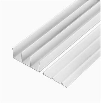 Track Gear System Kit, 3-Door Sliding Wardrobe Track Kit Ball Bearing Aluminium Multicolor 100-300cm(Cream,Three -Track 260cm)