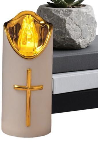 Generico LED Senza Fiamma | Lumi Decorativi A Batteria Per Cimiteri E Tombe - Candela Elettrica Finta a LED | per Chiesa Camera Soggiorno Giardino Percorso