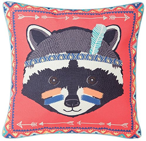 Tolles Zierkissen Indianer Waschbär mit Füllung - 40 x 40 cm