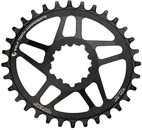 Wolf Tooth Boost Monoplato Ovalado para Montaje Directo, Negro, 34 Dientes