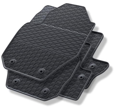 Mossa - Gummifußmatten Auto kompatibel mit Volvo V60 Kombi (2010-2018) schwarz Gummimatten Gummi Fußmatten