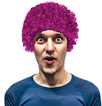 Rasta Reagge Bob Afro Look Perücke Fasching für Damen Herren Cabaret Top Qualität Violett - Pink