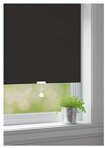 JalousieCrew Springrollo Classic Mittelzugrollo Schnapprollo Rollo schwarz - Breite 60-220 cm Länge 180 cm und 230 cm Blickdicht Blickschutz (80 x 180 cm)