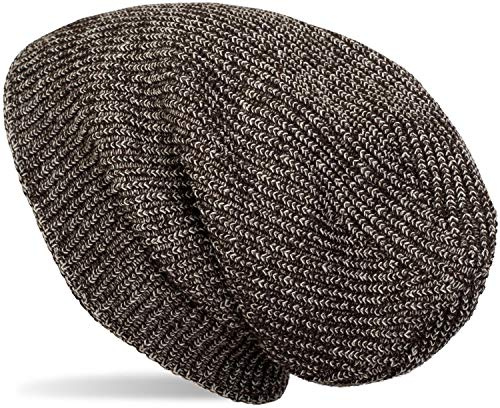 styleBREAKER Unisex Feinstrick Beanie Meliert Fleece Futter | Slouch-Passform, wärmendes Winter-Gewebe, elastische 22 cm Bundweite, 28 cm Gesamthöhe, passend für 54-64 cm Kopfumfang.