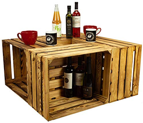4er set massive Obstkiste Apfelkiste Weinkiste aus dem Alten Land +++ 50 x 40 x 30 cm (NEU GEFLAMMT)