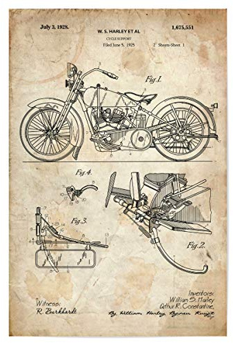 artboxONE Poster 45x30 cm Sport/Motorsport Retro Motorrad patent (Antik) - Bild Motorrad Motor Motorrad