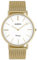 Oozoo Vintage Damenuhr mit massivem grobmaschigem Edelstahl Milanaise Metallband 40 MM Goldfarben/Weiss C9909