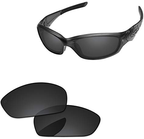 PapaViva Verres de rechange pour lunettes de soleil Oakley Straight Jacket 2007 - Noir uni - Pro+ - Anti-buée - Polarisés