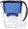 Aqua Optima Oria Caraffa filtrante, capacità 2,8 litri, con 1 cartuccia filtrante per acqua Evolve+ da 30 giorni, caraffa per frigorifero blu, con tecnologia di filtrazione a 5 fasi a flusso rapido