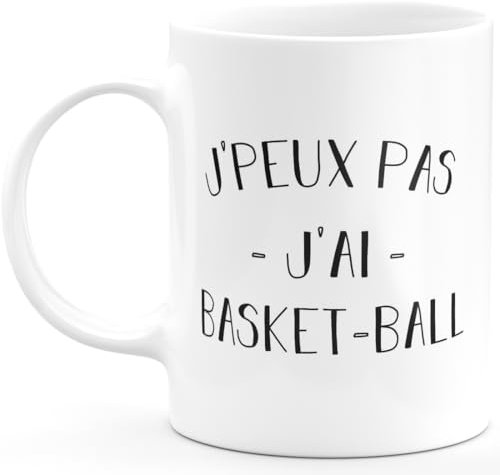 quotedazur - Mug Je Peux Pas J'ai Basket ball - Blanc/Céramique