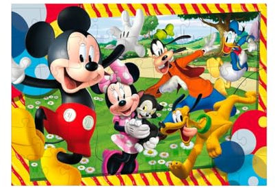 Lisciani – DISNEY Mickey Mouse Puzzle – 4 Puzzles mit 48 Teilen – 2-in-1-Puzzle – doppelseitig – Rückseite zum Ausmalen – Lernspiel – fördert die Kreativität – ab 4 Jahren